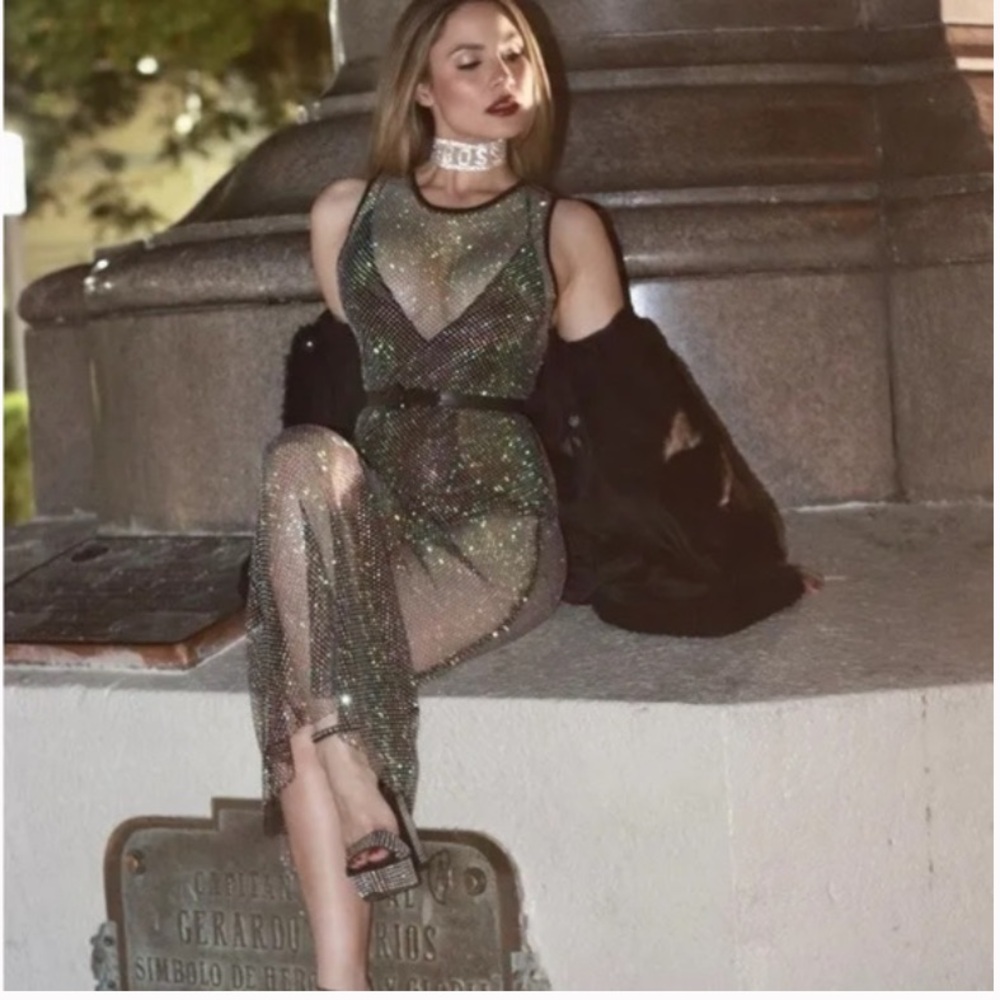 ZARA Black Mesh Sleeveless Maxi Sheer Maxi Dress ⭐️